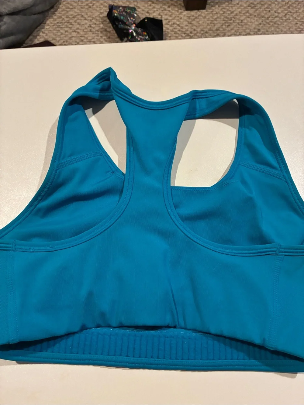 Nike Turquoise Racerback Sports Bra with Black Swoosh